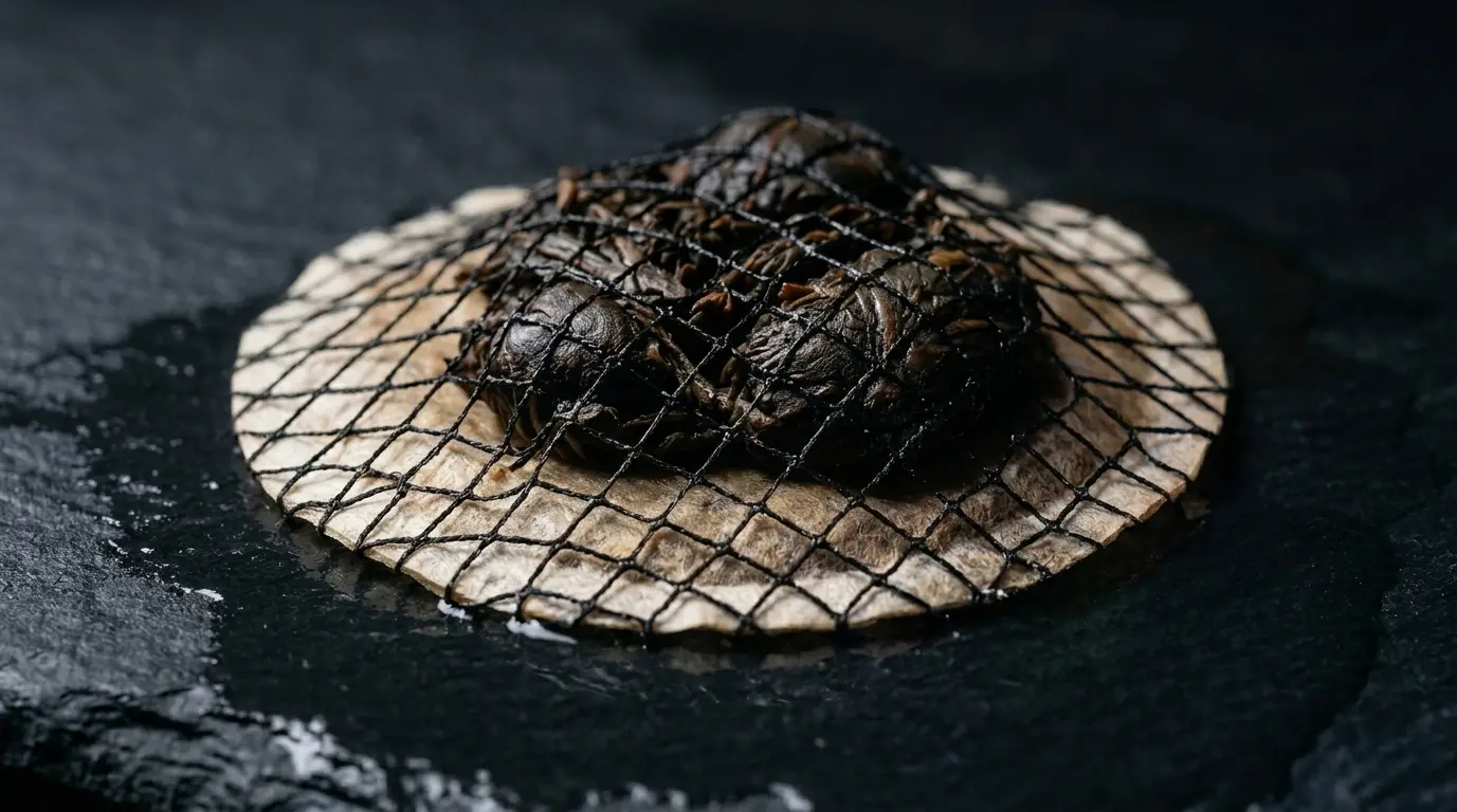 Pearls in the net. Dark. Dense. Not going anywhere.
